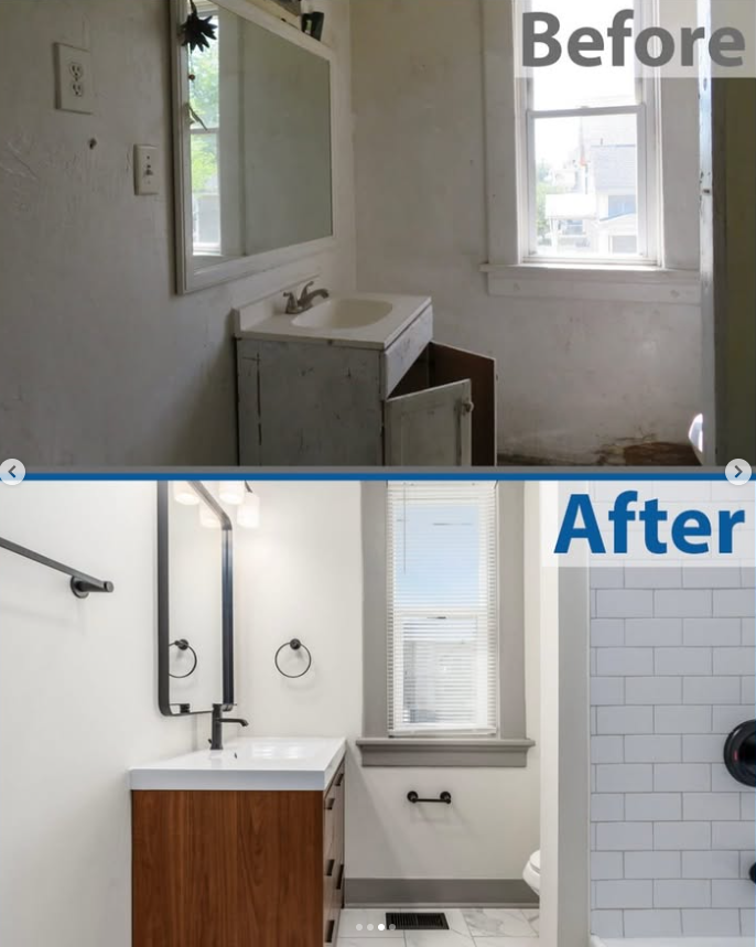 Bathroom rebuild with tiled surround